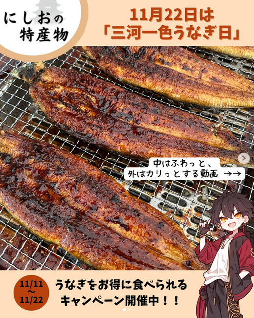 三河一色うなぎ日のPR投稿